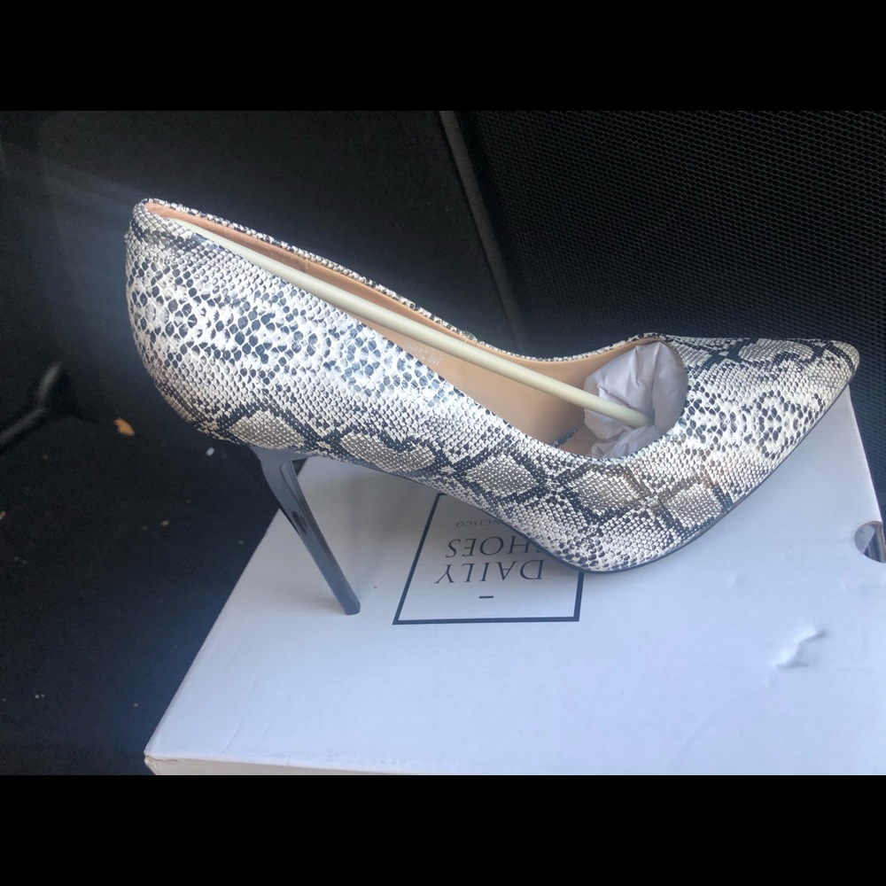 Grey and white spike Heel